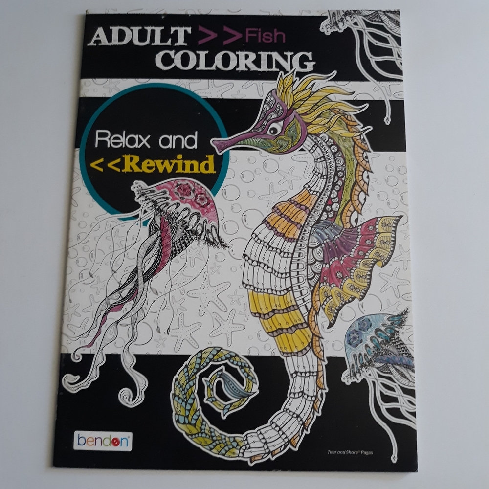 Relax and Rewind "Fish" Adult Coloring Book